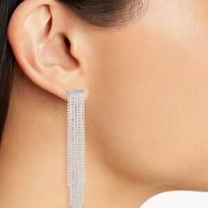 BRAND NEW Nordstrom white gold over Silver Crystal&pearl Drop Earrings.